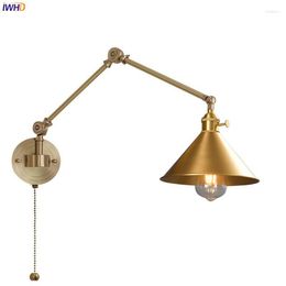 Wall Lamps IWHD Left Right Totate Copper Sconce For Living Room Bedroom Home Indoor Lighting Luminaria Modern LED Light