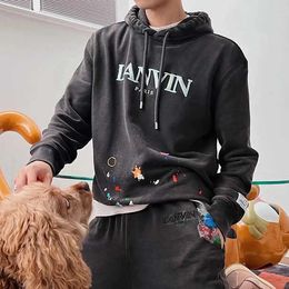 Men's Hoodies Galleryse depts Designer hoodie co branded letter embroidered high street washing water old splash ink for men and women