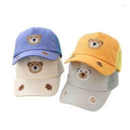 Ball Caps Doit Baby Child Baseball Cap Summer Breathable Cartoon Bear Mesh Boys Girls Sunscreen Hats Kids Snapback Hat Gorras