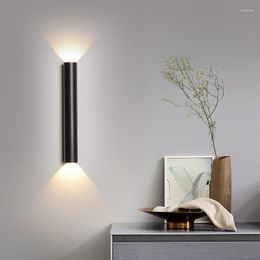 Wall Lamp Modern LED Light For Bedroom Bedside Living Room Hallway Simple Design Aisle Black White Lustre Indoor Decora