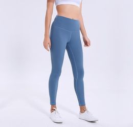 Solid Color Women Yoga Pants Shaping High Waist Sports Gym Wear Leggings Elastic Fitness Lady Overall Full Tights Workout Size XS1143567