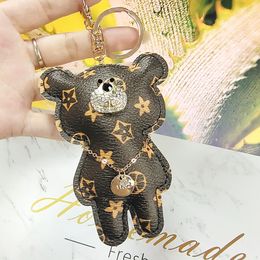 2023Popular Bear Design Portachiavi per auto Borsa a fiori Ciondolo Portachiavi Portachiavi in pelle PU Animale Portachiavi lvi buona