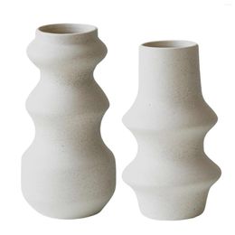 Vases Modern Ceramic Vase Irregular Thread Shape Flower Arrangement Flowerpot For Desktop