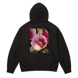 23FW Men's Women's Box Letter Hoodies Classic Hibiscus Syriacus Flower Printing Sweatshirts Autumn Winter Hooded Pullover Casual Street Fashion Sweater TJAMWY230