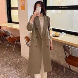 Women's Trench Coat Mid Length Autumn/winter New Casual Korean Version Coat with Internet Red High-end Coat 2c