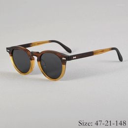 Sunglasses Vintage Fashion Pilot TVR505 Colour Matched Thick Acetate Frame Retro Round UV400 Polarised Lens Women Man Top Quality