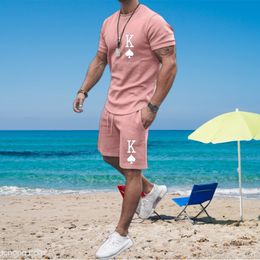 Mens Tracksuits 2 Piece Set For Men Tracksuits Summer King Fashion Jogging Suit For Man TShirt Shorts 2 Piece Outfit Casual Men Oversized Suit 230419