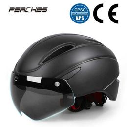 Cycling Helmets Cycling Helmet Removable Magnetic Goggles Road Mountain Bike Helmet Riding Bicycle Skateboard Scooter Sports Safety Cap P230419