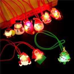 Ano novo natal acender colar decoração pulseiras led crianças presente brinquedos de natal para crianças meninas fy2550 bb1116