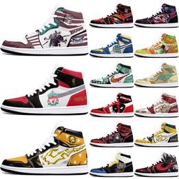 DIY classics new customized shoes sports basketball shoes 1s for men women antiskid anime Versatile fashionable figure sneakers 36-48 410861