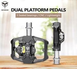 GEWAGE Bicycle Lock Pedal 2 In 1 With Cleat For SPD System MTB Road Aluminum Antislip Sealed Bearing Lock Accessories 2205177190217