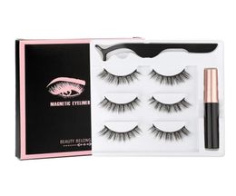 3 Pairs Magnetic Eyelashes 3D Faux Mink Eyelash Extension Eyeliner Lashes Pack Short False Lash Lasting Handmade1485470