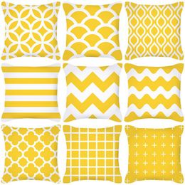 Pillow Summer Fashion Fresh Yellow Cute Pillows Case Geometry Floral Modern Decorative Throw For Bed Sofa Couch