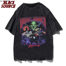 Men's T-Shirts black source Vintage Washed Hip Hop Top Tees Male Tshirt Ripped Graphic Printed T Shirt for Men Harajuku Streetwear Oversized J230419