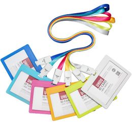 Party Favor 5 Colors Plastic Card Holder Color Student Id Storage Bag Tal Office Work Cards With Lanyard Drop Delivery Home Dhgarden Dh0D5