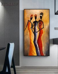 Canvas Print African Woman Portrait Oil Painting Scandinavian Posters and Prints Canvas Wall Art Pictures for Living Room Decor5423020