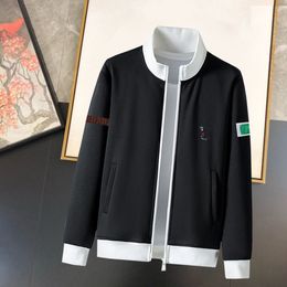 2023 New Coat Panel Contrast Color High Grade Long T-shirt Men's Jacket Spring and Autumn Leisure Sports Wear Baseball Jersey