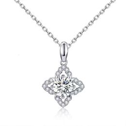Simple Lab Grown Diamond Necklace 0.5Ct 1Ct VVS White Gold Custom Jewelry Engagement Gift Women