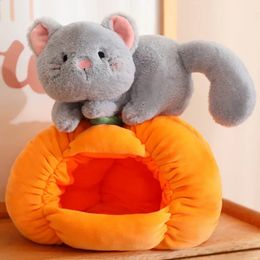 kennels pens Pumpkin Plush Toy Nest Cute Pet Inside Stuffed Fluffy Decorative Sofa Cushion 231118