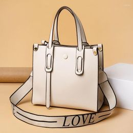 Evening Bags Commuter Tote Handbag Female 2023 Brand Stereotype Bag Wide Strap Ladies Shoulder Office Women's Cross Body Tide White