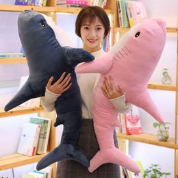 Plush Dolls Super Huge Shark Toy Soft Stuffed Speelgoed Animal Reading Pillow for Birthday Gifts Cushion Doll Gift For Children 230418