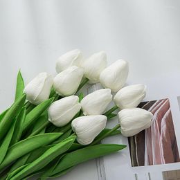 Decorative Flowers 10Pcs/5Pcs PU Tulip Artificial Flower Real Touch Bouquet Fake For Wedding Decoration Home Garden Decor