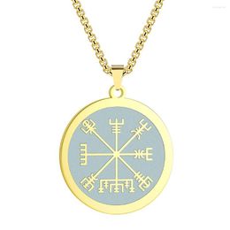 Pendant Necklaces Vikings Compass Necklace Vegvisir Personalized Memorial Jewelry Christmas Gift For Men And Women