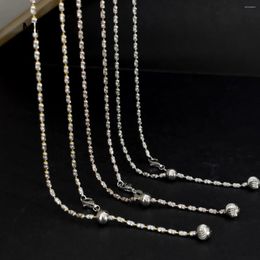 Chains MIQIAO 925 Sterling Silver Italian Diamond Chain Necklaces For Women 45 50 CM Adjustable Women's Neck Jewelry