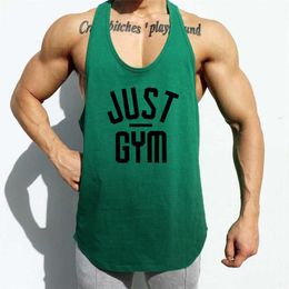 Mens Tank Tops JUSTGYM Letters Printed Mesh Quick Dry Gym Top Fitness Causal Sleeveless Shirt Workout Bodybuilding Hip hop Streetwear 230419