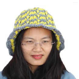Wide Brim Hats BomHCS Handmade Ribbon UV Sun Bucket Hat Hiking Camping Fishing Safari Caps Yellow Grey