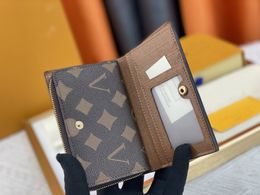 Fashion designer wallets luxury Brazza purse mens womens clutch bags Highs quality flower letter coin purses long card holders with original box dust bag 60235-5