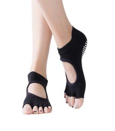 Women half Toe Ballet Yoga Sock NonSlip Peep Half Five Fingers Sport Socks8932106
