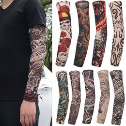 Sleevelet Arm Sleeves Fashion Men Flower Tattoo Seamless Outdoor Riding Sunscreen Sun Uv Protection Warmers for Women 230418
