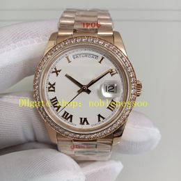 Unisex Everose Diamond Watches Women's Mens 36mm 128235 Roman Dial 18K Rose Gold Bezel 904L Steel Bracelet Automatic Gmf Cal.3255 Movement Mechanical Watch