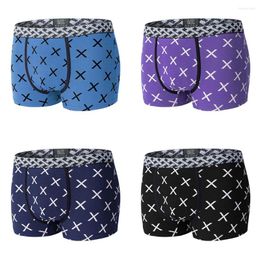 Underpants Underwear Men Boxer Cotton Men's Panties Lingerie Printed Boxershorts Brand Man Male Boxers 4PCS