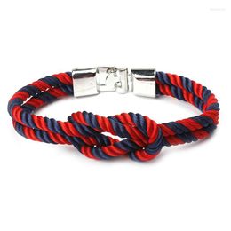 Charm Bracelets Handwoven Cord Bracelet Double Layer Concentric Knot Couple Jewellery Retro For Men And Women Personality Gifts