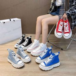 100th anniversary thick bottom muffin Casual Shoes all star heightening 100 trekwave high low canvas shoe help men women board shoes 35-44 i9mB#