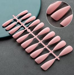 False Nails Factory Outlet Super Long Matte Coffin Girl Ballet Finished Nail Art Pure Colour Pointed Tip Fake