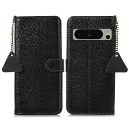 Genuine Leather Flip Wallet Case for Google Pixel 8 Pro/8 RFID Block Business Armour Cover