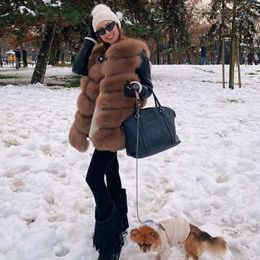 Futra kobiet sztuczne missjanefur prawdziwa kamizelka Kobiety moda luksusowy zimowy pluszowy gilet kamizelki niestandardowe xxxxxl 231118