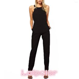 Women's Jumpsuits Laipelar Brand Summer Elegant Womens Rompers Jumpsuit Casual Solid Bodysuit Sleeveless Crew Neck Long Playsuits Plus Size