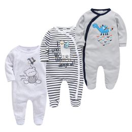 Pyjamas De Baby Jumpsuit born 3PCS Cotton Infant Boys Pyjamas Spring Cartoon Sleepwear Long Sleeve Girl Pyjamas Home Wear 231117