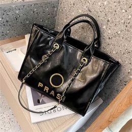 50% off Women's Handbags Luxury Beach Metal Pearl Letter Badge Tote Bag Small Leather Large Chain Wallet NCOE