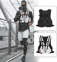 Function Tactical Vest Street Style Chest Bag Vest Outdoor Hip Hop Sports Fitness Men Reflective Top Cycling Fishing Vest Rig Phon4204316