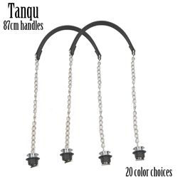 Bag Parts Accessories TANQU 1 Pair Obag Silver Long Single Thick Chain With Metal Plating Screws For O Bag Accesorios Handles Women HandBag 230419