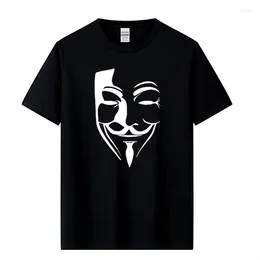 Men's T Shirts Men's High Quality Cotton T-shirt V Word Vendetta Printing Summer Loose Male Casual Men Hip Hop Tops
