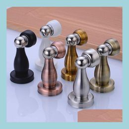 Door Catches Closers Stainless Steel Doorstop Strong Magnetic Stop Stopper Holder Catch Suction Hardware Building Supplies Drop De Dhv7X