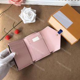 Banknote clip VICTORINE Wallets luxury Special Canvas Card Holder designer ladies short wallet Zipped coin pocket 6 card slots Gol257V