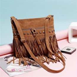 Evening Bags Tassel Cross-body Female Bag Tide European And American Fashion Velvet Willow Nail All-match Single Shoulder Purse For Apri