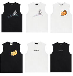Letni designerski podkoszulek dla męskich kobiet kamizelki z literami modne koszulki bez rękawów bluzka czarny biały Multi Style rozmiar azjatycki XS-L